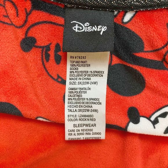 Disney Mickey Mouse Embroidered Fleece Sleep Shirt - Size 3X - Picture 5 of 5